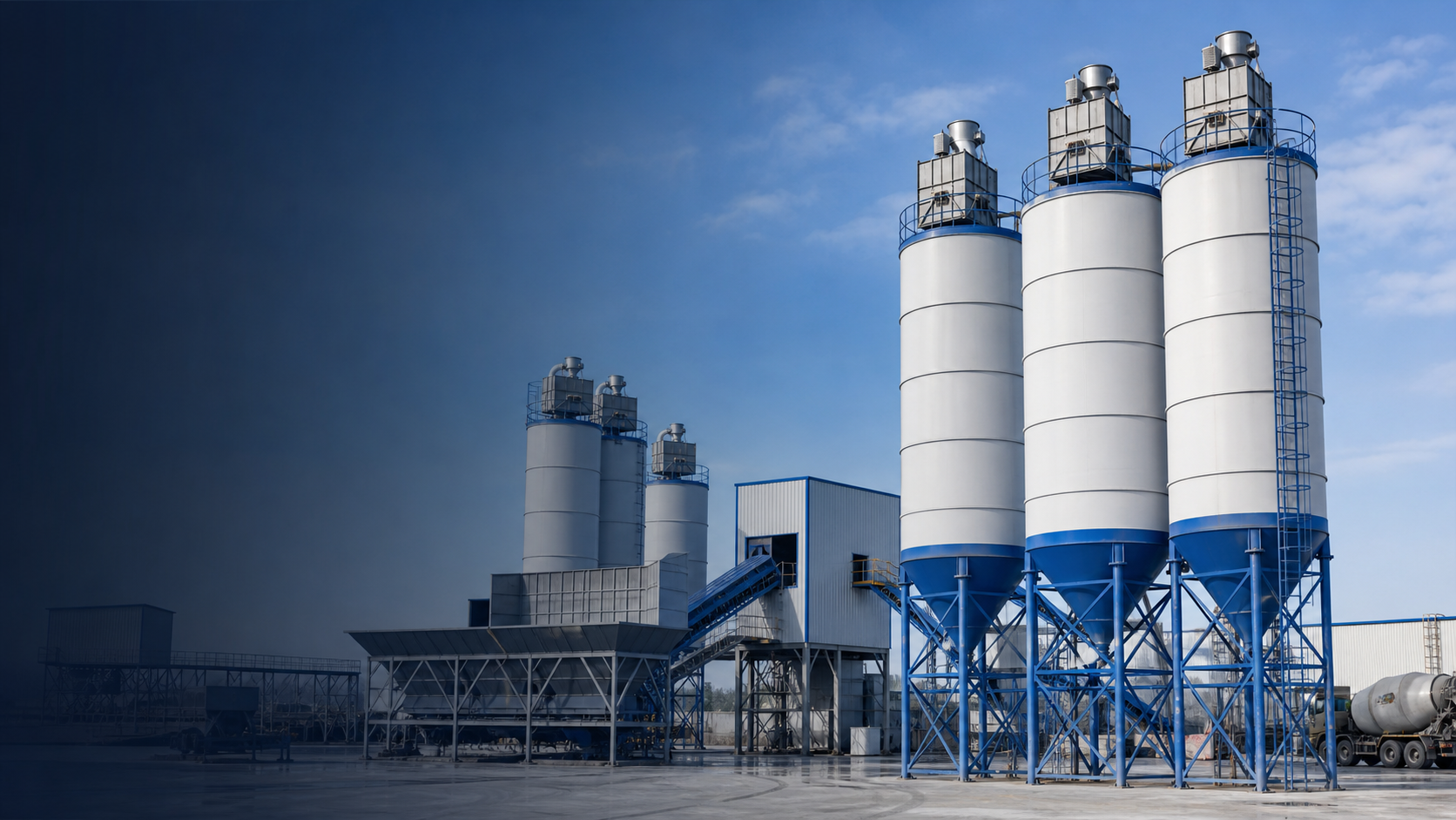 Silo dust collectors installed on cement silos